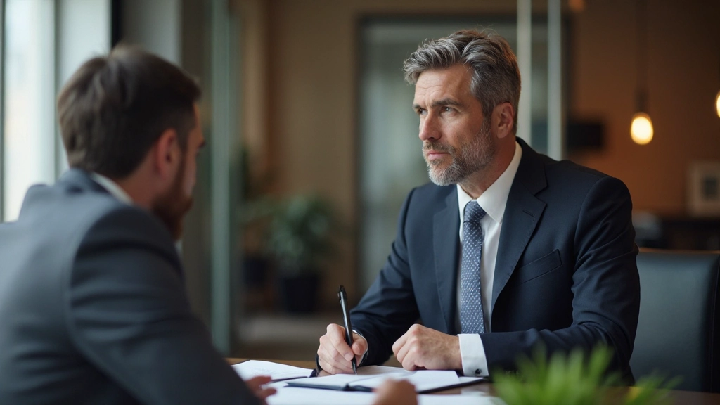 Профессиональное фото консультанта, объясняющего финансовые документы клиентке