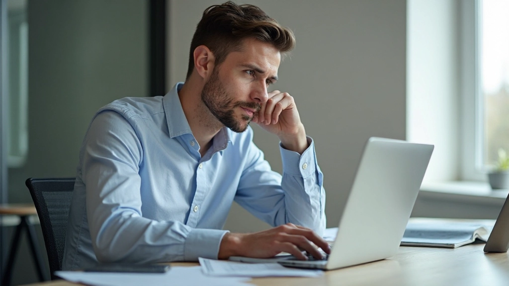 Аналитик изучает кредитный отчет и финансовые показатели на экране