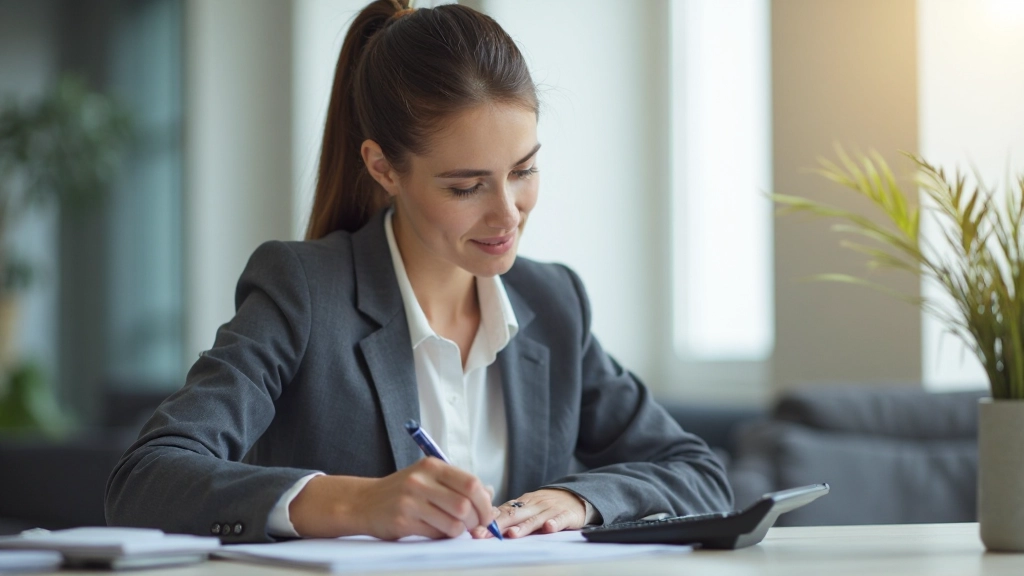 Профессиональное рабочее место с документами о кредитовании и калькулятором